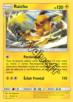 Carte Pokémon Raichu  n°55 de la série Alliance Infaillible