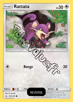 Carte Pokémon Rattata  Reverse n°143 de la série Alliance Infaillible