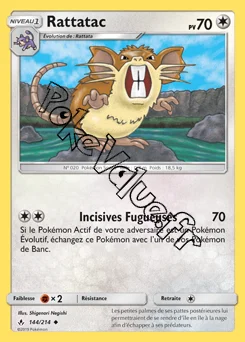 Carte Pokémon Rattatac n°144 de la série Alliance Infaillible