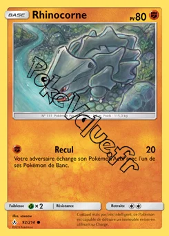 Carte Pokémon Rhinocorne n°92 de la série Alliance Infaillible
