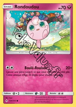Carte Pokémon Rondoudou n°134 de la série Alliance Infaillible