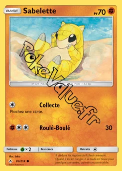 Carte Pokémon Sabelette  n°83 de la série Alliance Infaillible