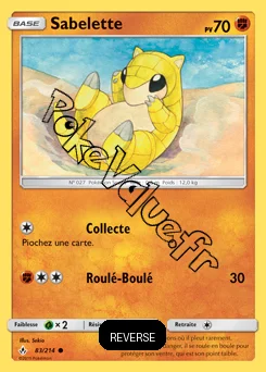 Carte Pokémon Sabelette  Reverse n°83 de la série Alliance Infaillible