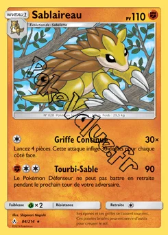 Carte Pokémon Sablaireau  n°84 de la série Alliance Infaillible