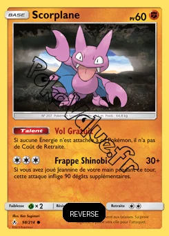 Carte Pokémon Scorplane Reverse n°98 de la série Alliance Infaillible