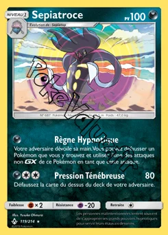 Carte Pokémon Sepiatroce n°119 de la série Alliance Infaillible