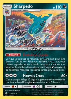 Carte Pokémon Sharpedo  n°111 de la série Alliance Infaillible
