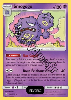 Carte Pokémon Smogogo Reverse n°74 de la série Alliance Infaillible