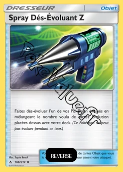 Carte Pokémon Spray Dés Évoluant Z Reverse n°166 de la série Alliance Infaillible
