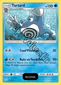 Carte Pokémon Tartard Reverse n°39 de la série Alliance Infaillible