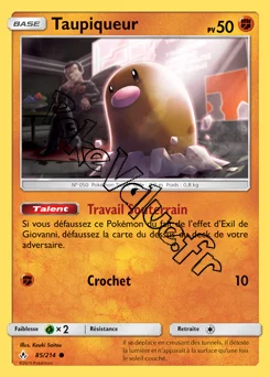 Carte Pokémon Taupiqueur n°85 de la série Alliance Infaillible