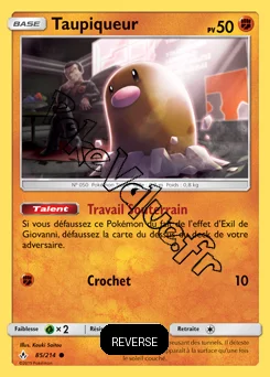 Carte Pokémon Taupiqueur Reverse n°85 de la série Alliance Infaillible