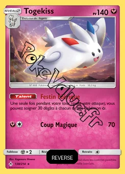 Carte Pokémon Togekiss  Reverse n°138 de la série Alliance Infaillible