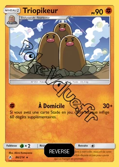 Carte Pokémon Triopikeur Reverse n°86 de la série Alliance Infaillible