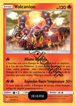 Carte Pokémon Volcanion  Reverse n°25 de la série Alliance Infaillible