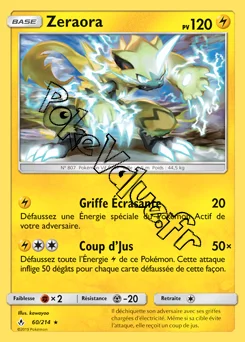 Carte Pokémon Zeraora  n°60 de la série Alliance Infaillible