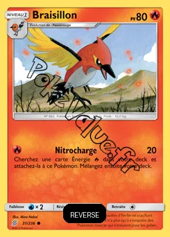 Carte Pokémon Braisillon Reverse n°31 de la série Harmonie des Esprits