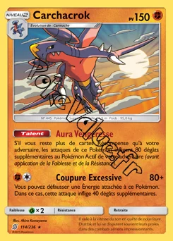 Carte Pokémon Carchacrok n°114 de la série Harmonie des Esprits