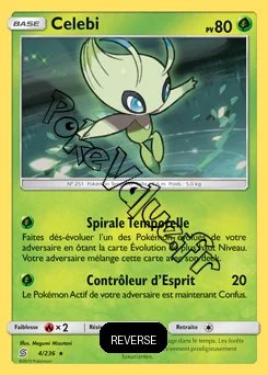 Carte Pokémon Celebi  Reverse n°4 de la série Harmonie des Esprits