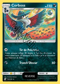 Carte Pokémon Corboss Reverse n°130 de la série Harmonie des Esprits