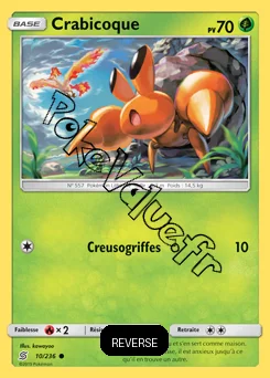 Carte Pokémon Crabicoque Reverse n°10 de la série Harmonie des Esprits