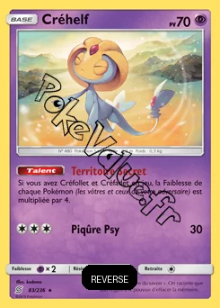 Carte Pokémon Créhelf Reverse n°83 de la série Harmonie des Esprits
