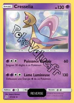 Carte Pokémon Cresselia  Reverse n°87 de la série Harmonie des Esprits