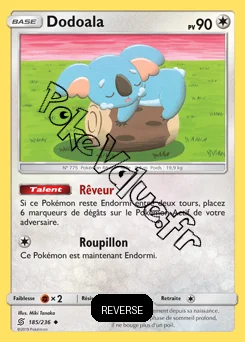 Carte Pokémon Dodoala Reverse n°185 de la série Harmonie des Esprits