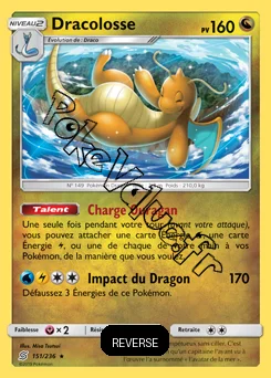 Carte Pokémon Dracolosse Reverse n°151 de la série Harmonie des Esprits