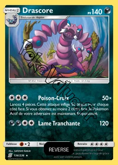 Carte Pokémon Drascore Reverse n°134 de la série Harmonie des Esprits