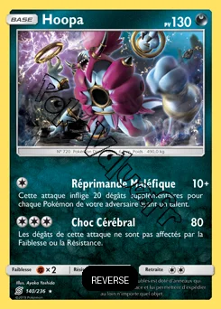 Carte Pokémon Hoopa  Reverse n°140 de la série Harmonie des Esprits