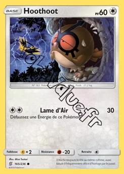 Carte Pokémon Hoothoot  n°165 de la série Harmonie des Esprits