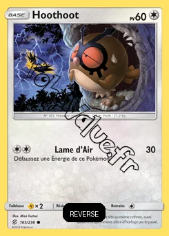 Carte Pokémon Hoothoot  Reverse n°165 de la série Harmonie des Esprits