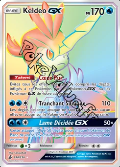 Carte Pokémon Keldeo GX  n°240 de la série Harmonie des Esprits