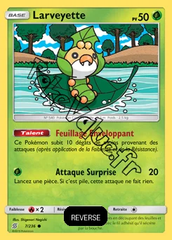 Carte Pokémon Larveyette Reverse n°7 de la série Harmonie des Esprits