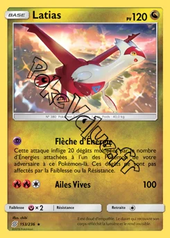 Carte Pokémon Latias  n°153 de la série Harmonie des Esprits