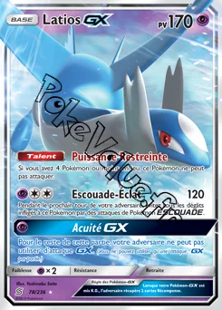 Carte Pokémon Latios GX  n°78 de la série Harmonie des Esprits