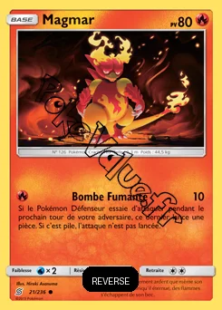 Carte Pokémon Magmar  Reverse n°21 de la série Harmonie des Esprits