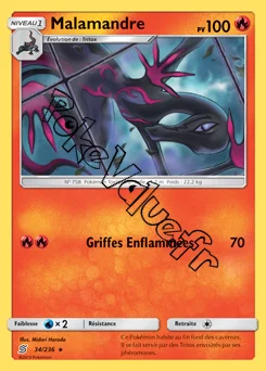 Carte Pokémon Malamandre n°34 de la série Harmonie des Esprits