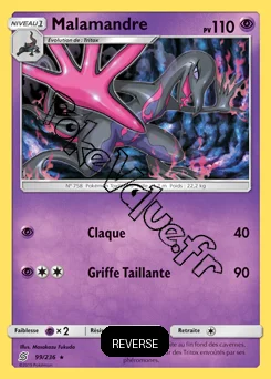 Carte Pokémon Malamandre Reverse n°99 de la série Harmonie des Esprits