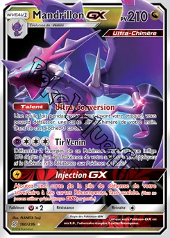 Carte Pokémon Mandrillon GX  n°160 de la série Harmonie des Esprits
