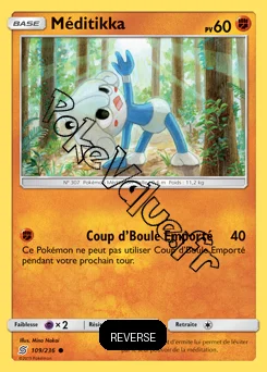 Carte Pokémon Méditikka Reverse n°109 de la série Harmonie des Esprits
