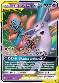 Carte Pokémon Mentali et Deoxys GX n°72 de la série Harmonie des Esprits