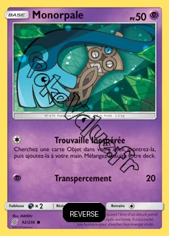 Carte Pokémon Monorpale Reverse n°92 de la série Harmonie des Esprits