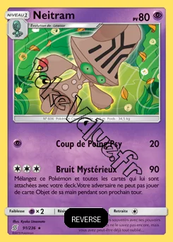 Carte Pokémon Neitram Reverse n°91 de la série Harmonie des Esprits
