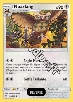 Carte Pokémon Noarfang Reverse n°166 de la série Harmonie des Esprits