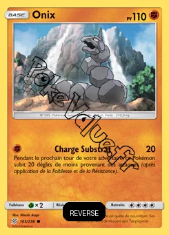 Carte Pokémon Onix  Reverse n°103 de la série Harmonie des Esprits