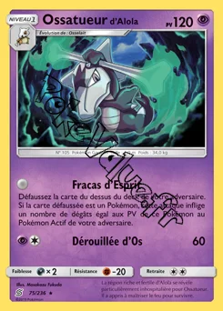 Carte Pokémon Ossatueur d’Alola n°75 de la série Harmonie des Esprits