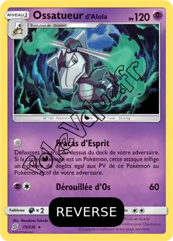 Carte Pokémon Ossatueur d’Alola Reverse n°75 de la série Harmonie des Esprits