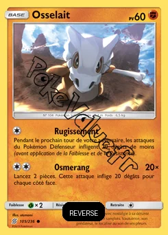Carte Pokémon Osselait Reverse n°105 de la série Harmonie des Esprits